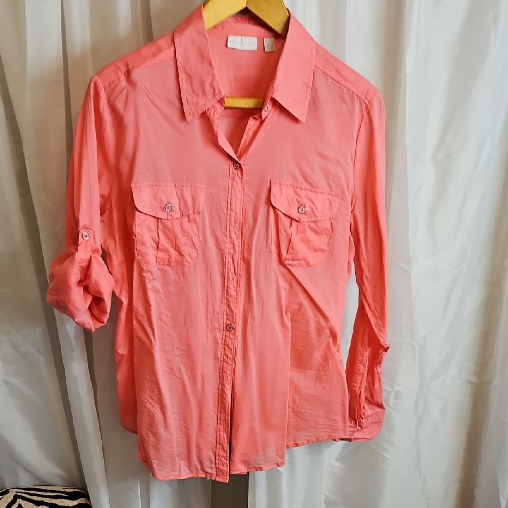 New York & Company Coral Top Sz L
